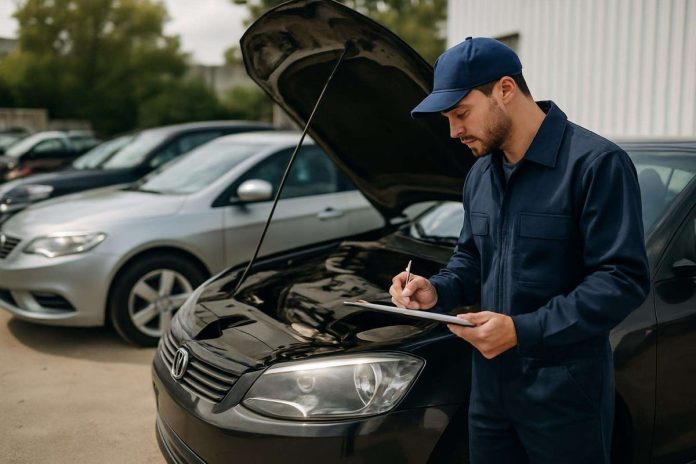 inspection de voiture d'occasion
