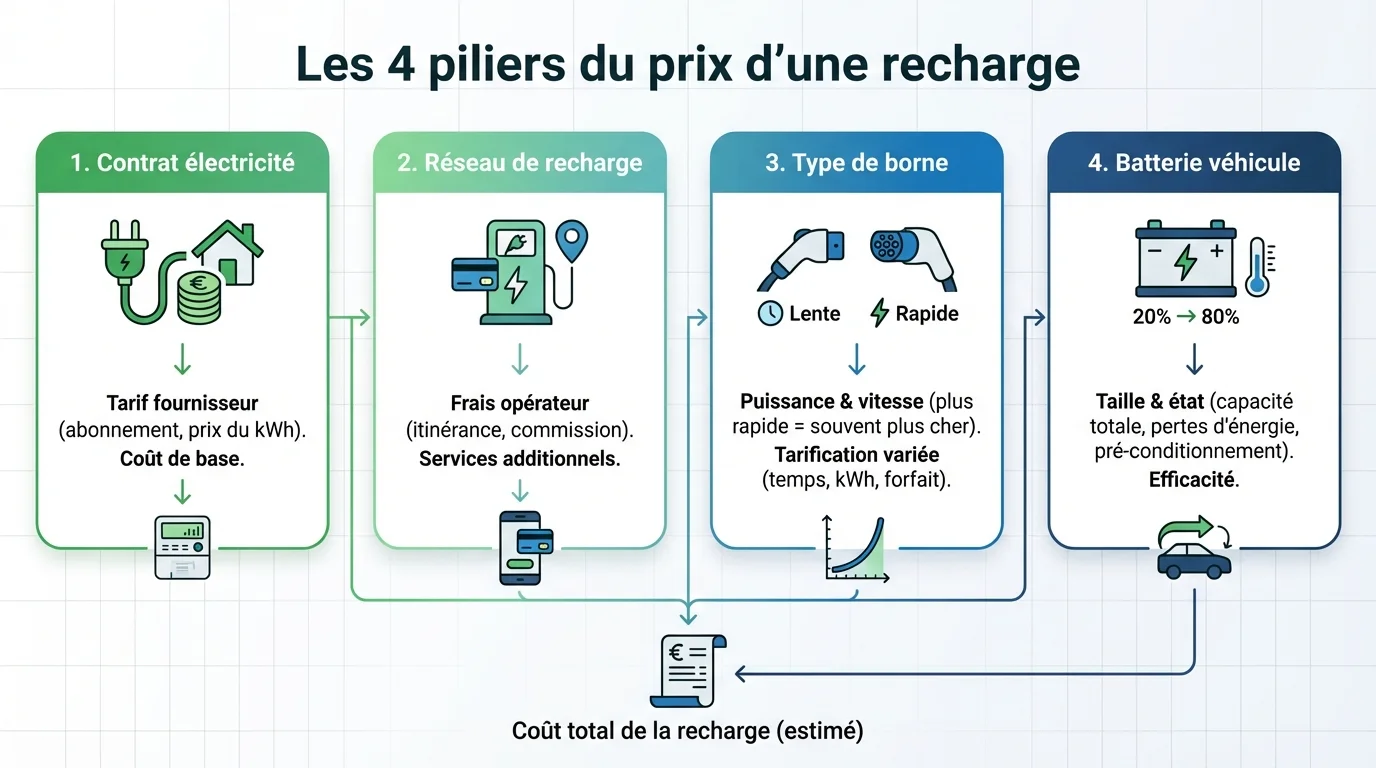 Les 4 piliers du prix d'une recharge