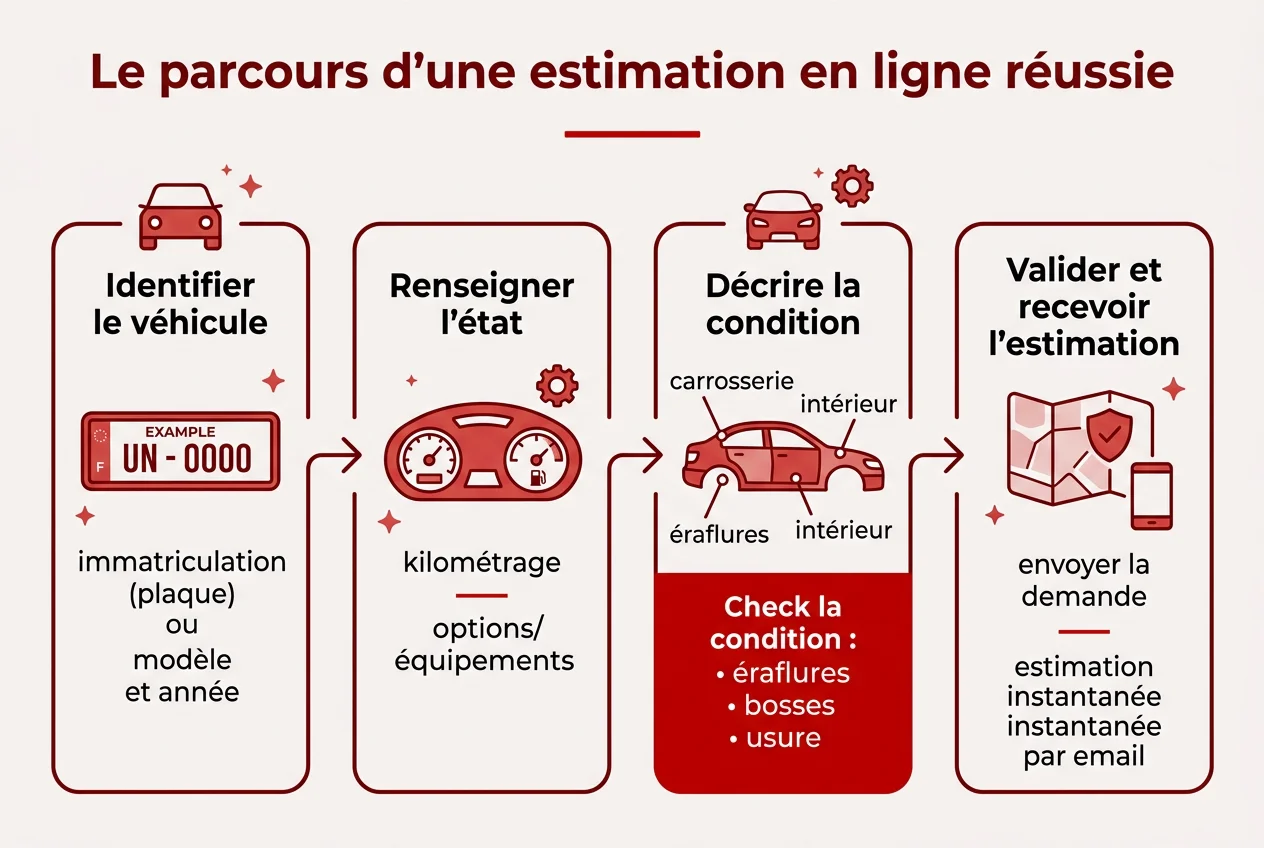 Le parcours d'une estimation en ligne réussie