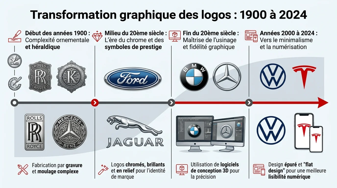 Transformation graphique des logos : 1900 à 2024