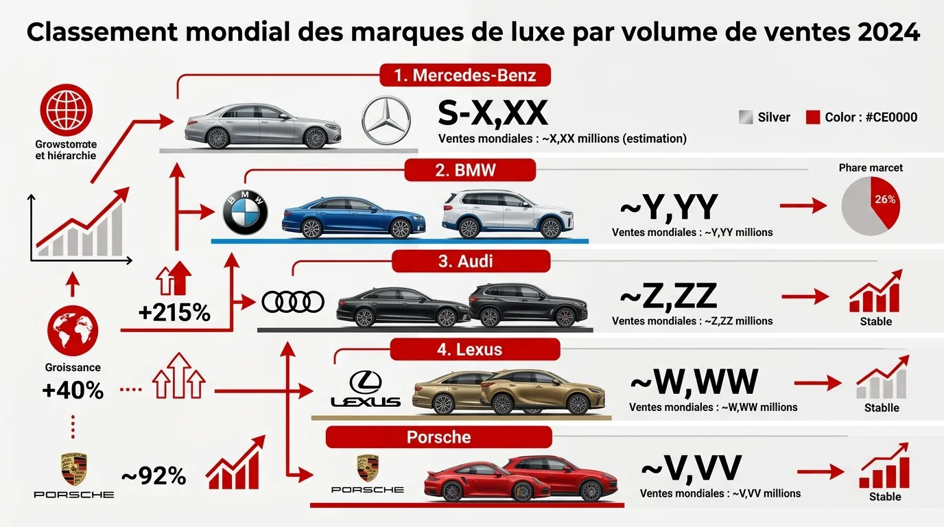 Classement mondial des marques de luxe par volume de ventes 2024