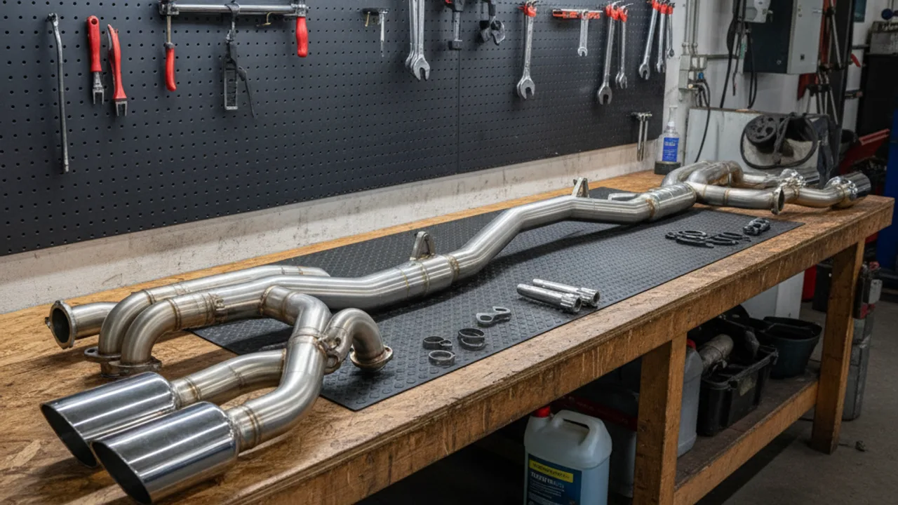 Kit complet d'échappement neuf inox prêt pour installation
