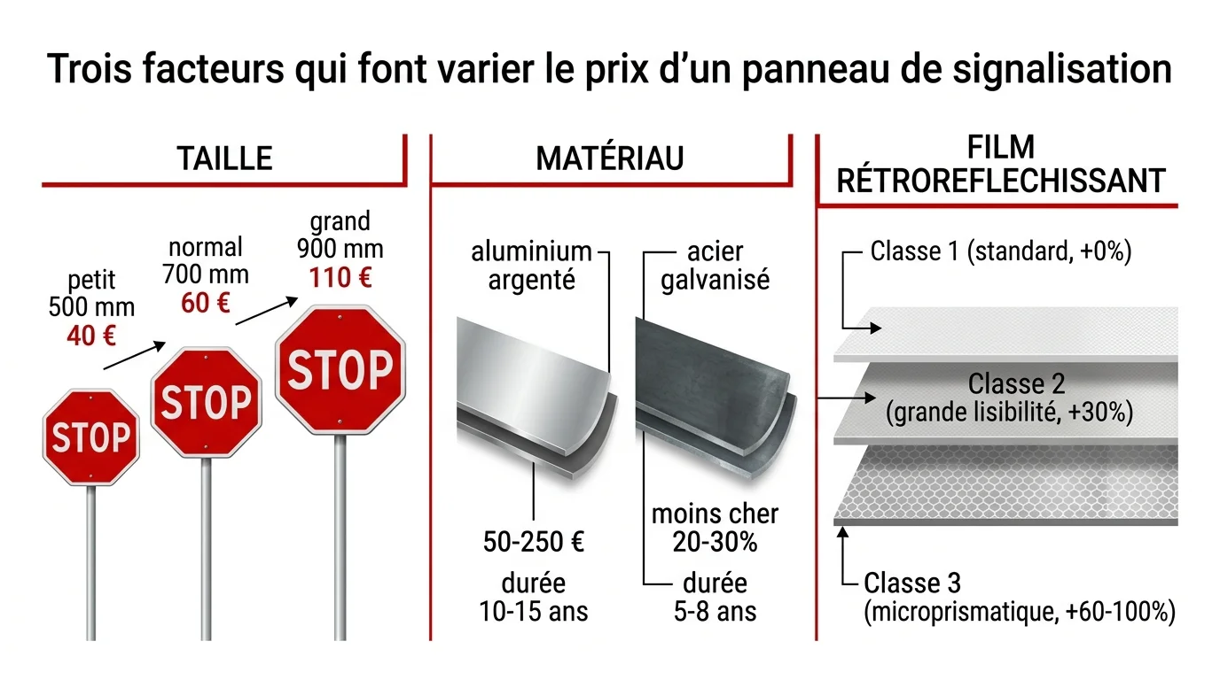Trois facteurs qui font varier le prix d'un panneau de signalisation