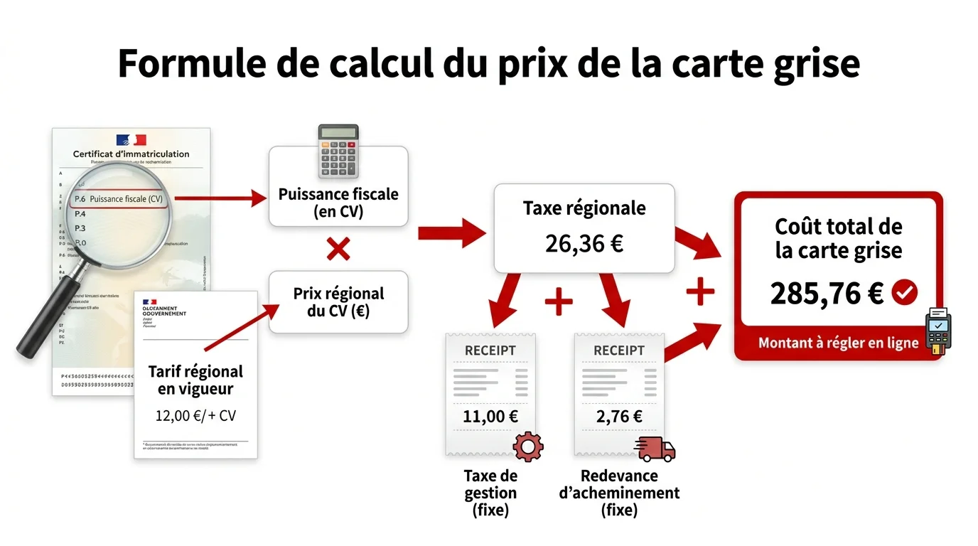 Formule de calcul du prix de la carte grise