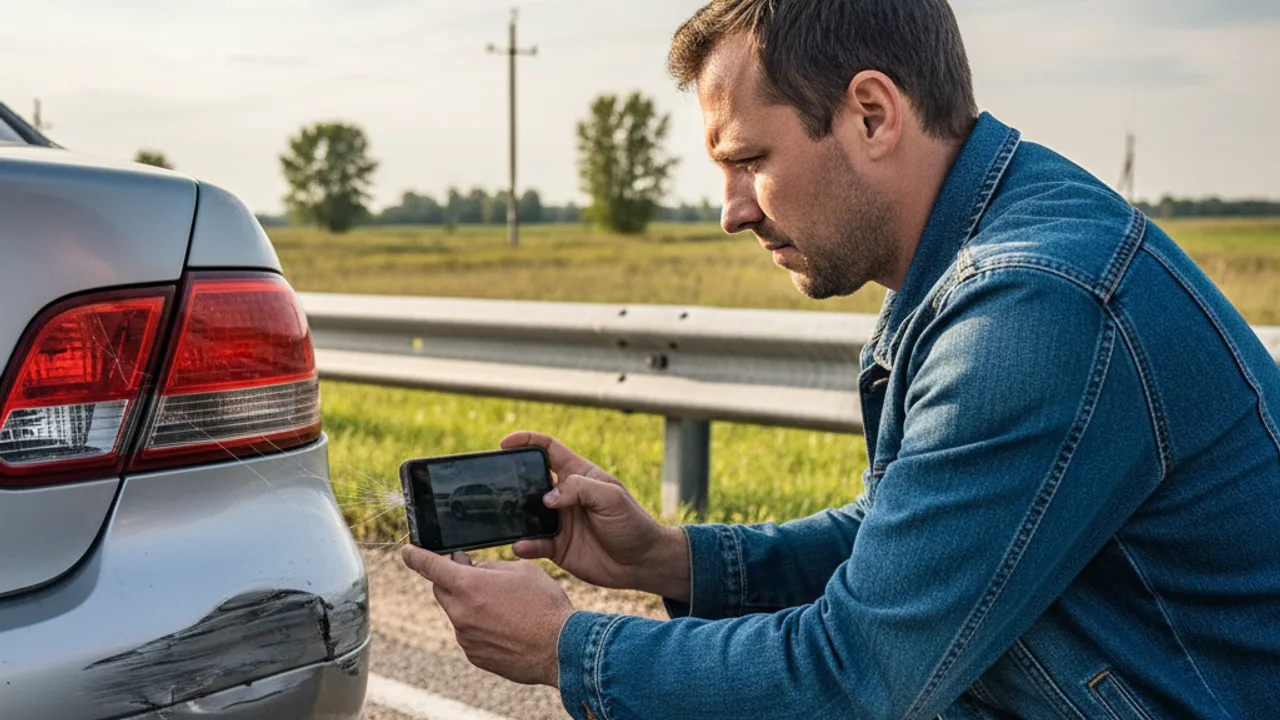 Un conducteur photographie les degats pour constituer ses preuves