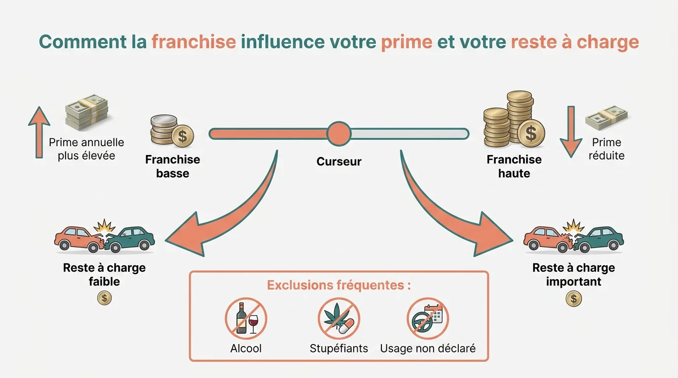 Comment la franchise influence votre prime et votre reste a charge
