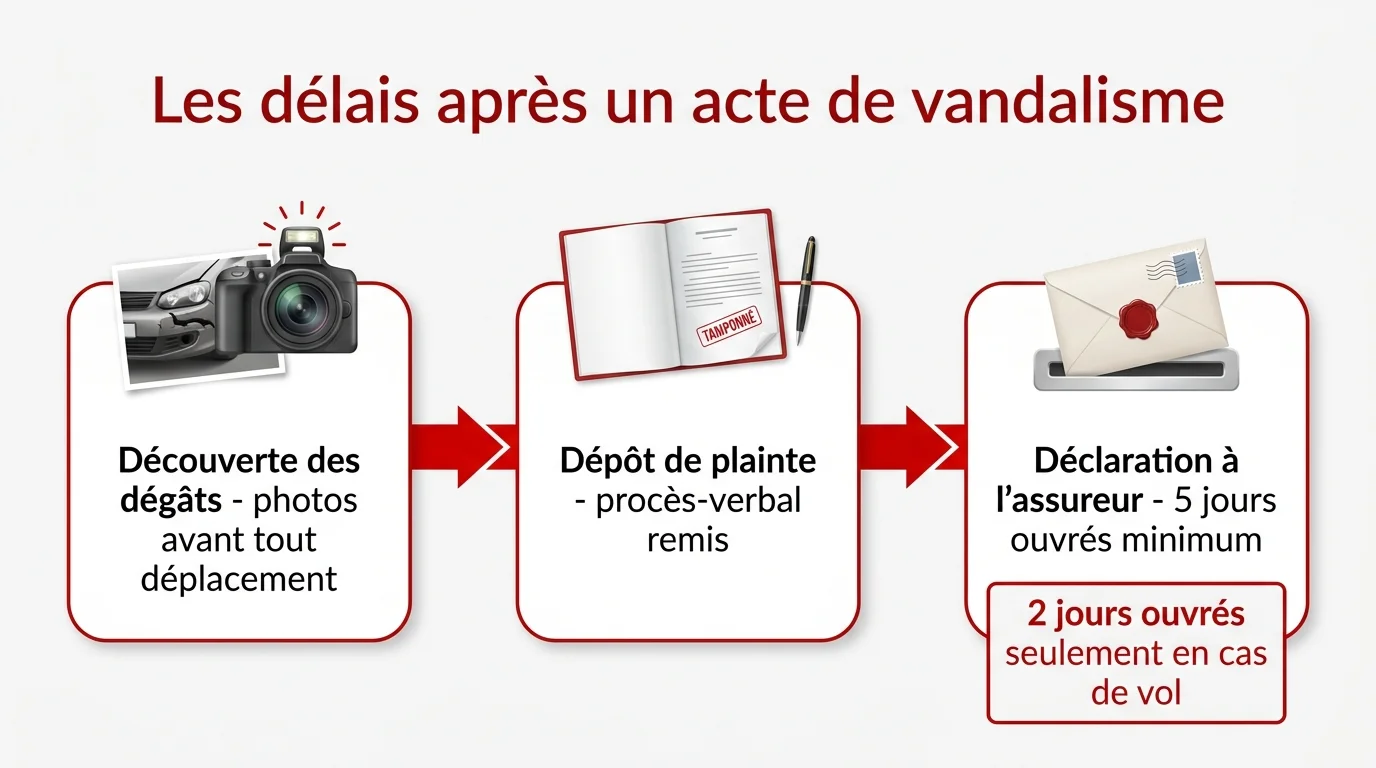 Les délais à respecter après un acte de vandalisme