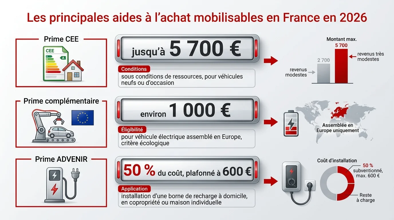 Les principales aides à l'achat mobilisables en France en 2026