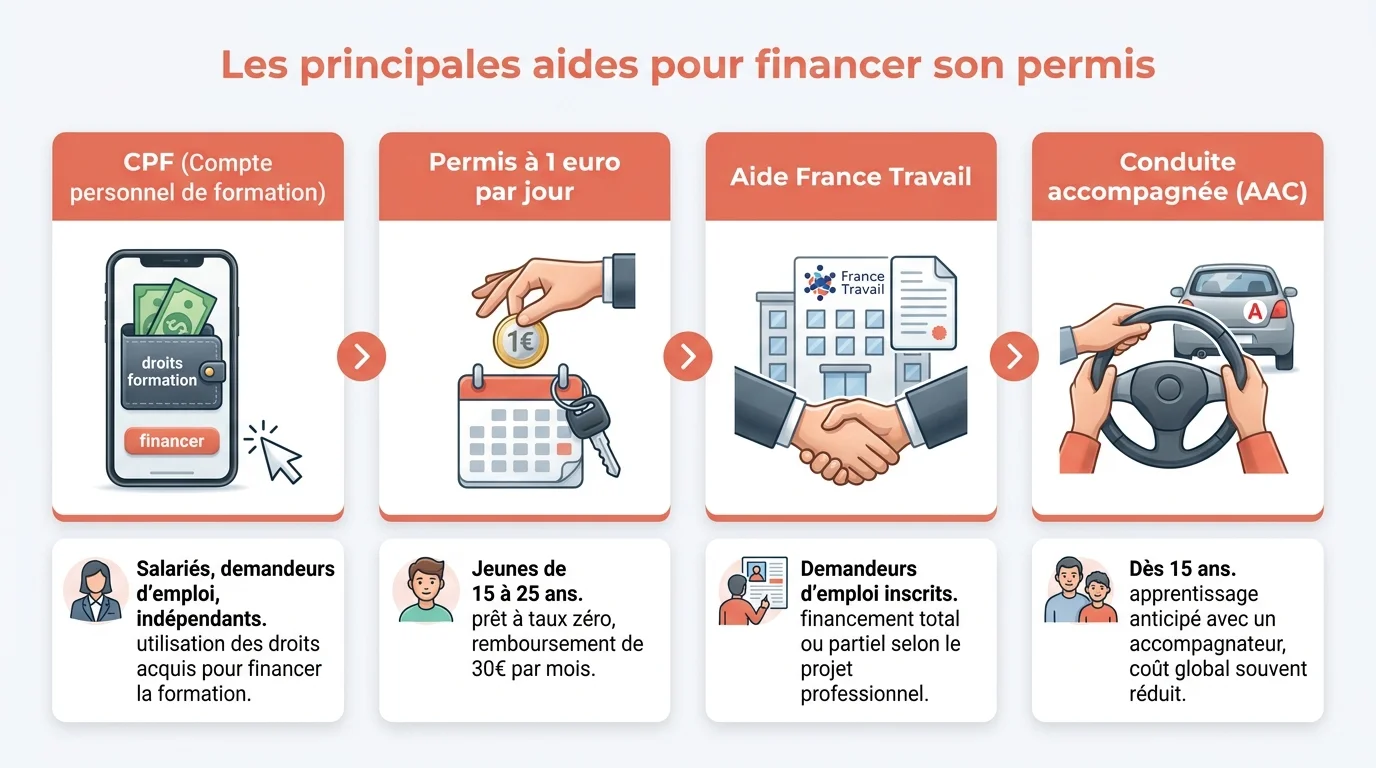 Les principales aides pour financer son permis